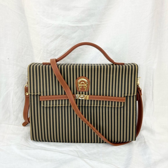 Chenson Vintage Striped Satchel - Picture 2 of 13
